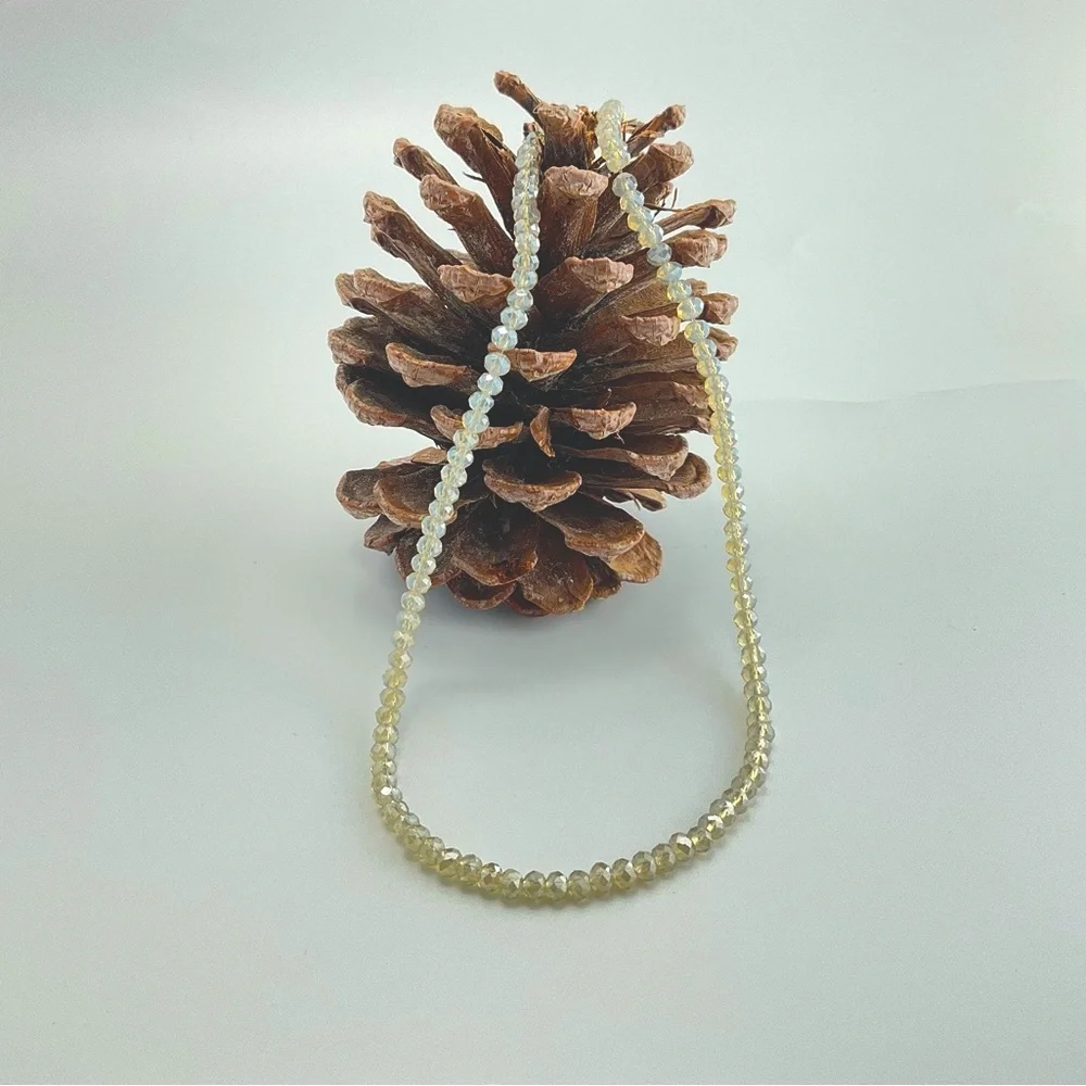 Opalescent Crystal Choker Necklace, Aura Effect, Neutral, Sparkly, Golden Aura - Picture 11 of 11
